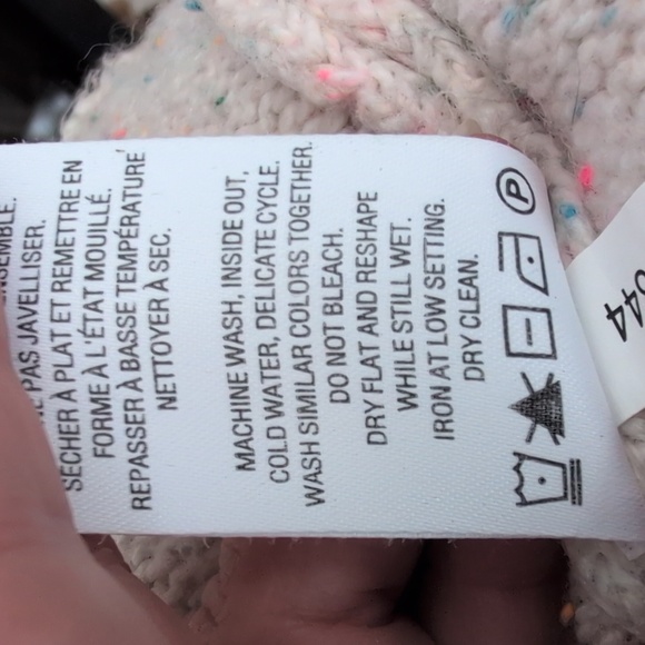 Cozy Boho Confetti Speckled Knit Sweater with Tassel Drawstring Hem – Size L - Picture 14 of 15